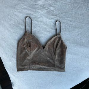 Gold cropped tank top